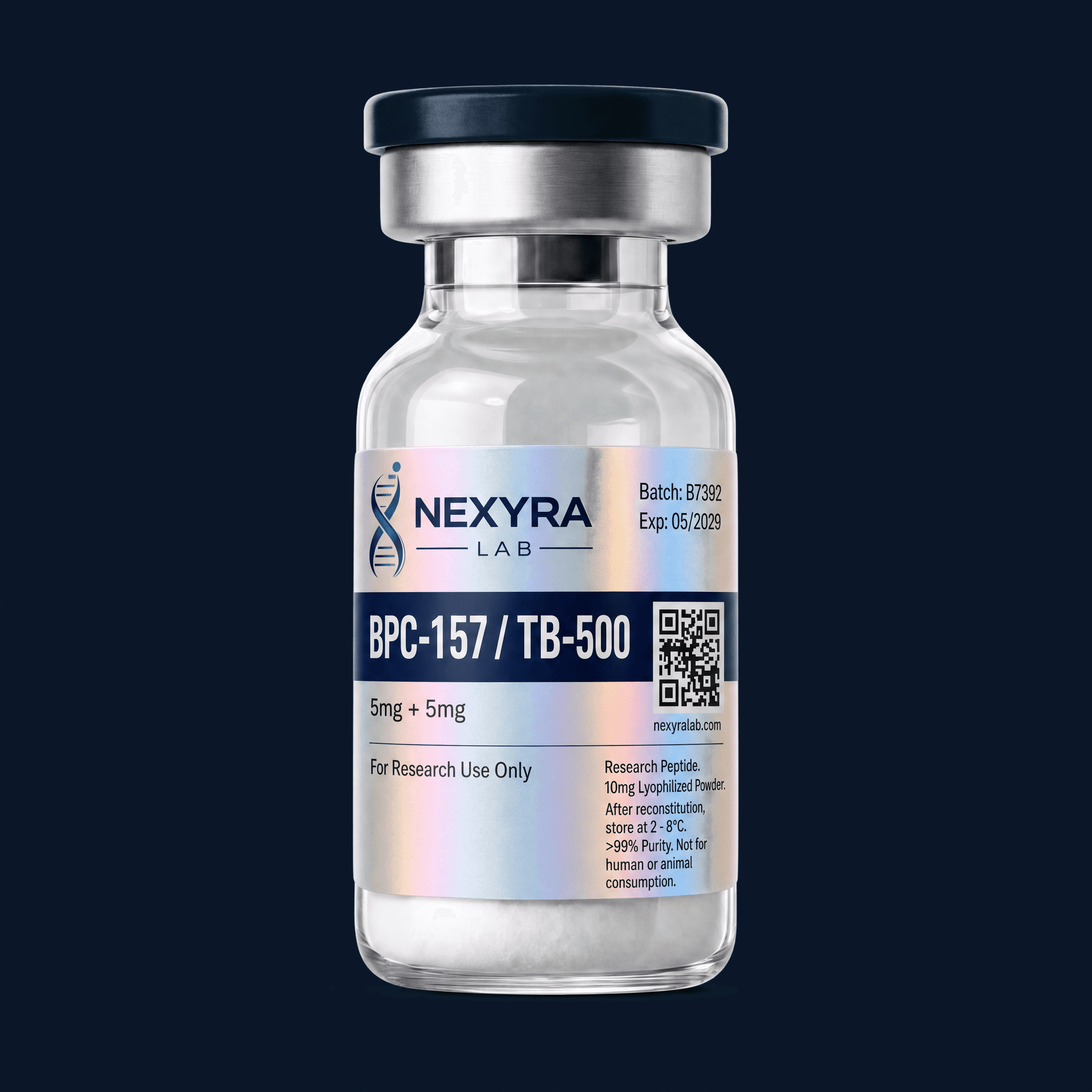 BPC-157 / TB-500 (5mg + 5mg) — Nexyra Lab research vial