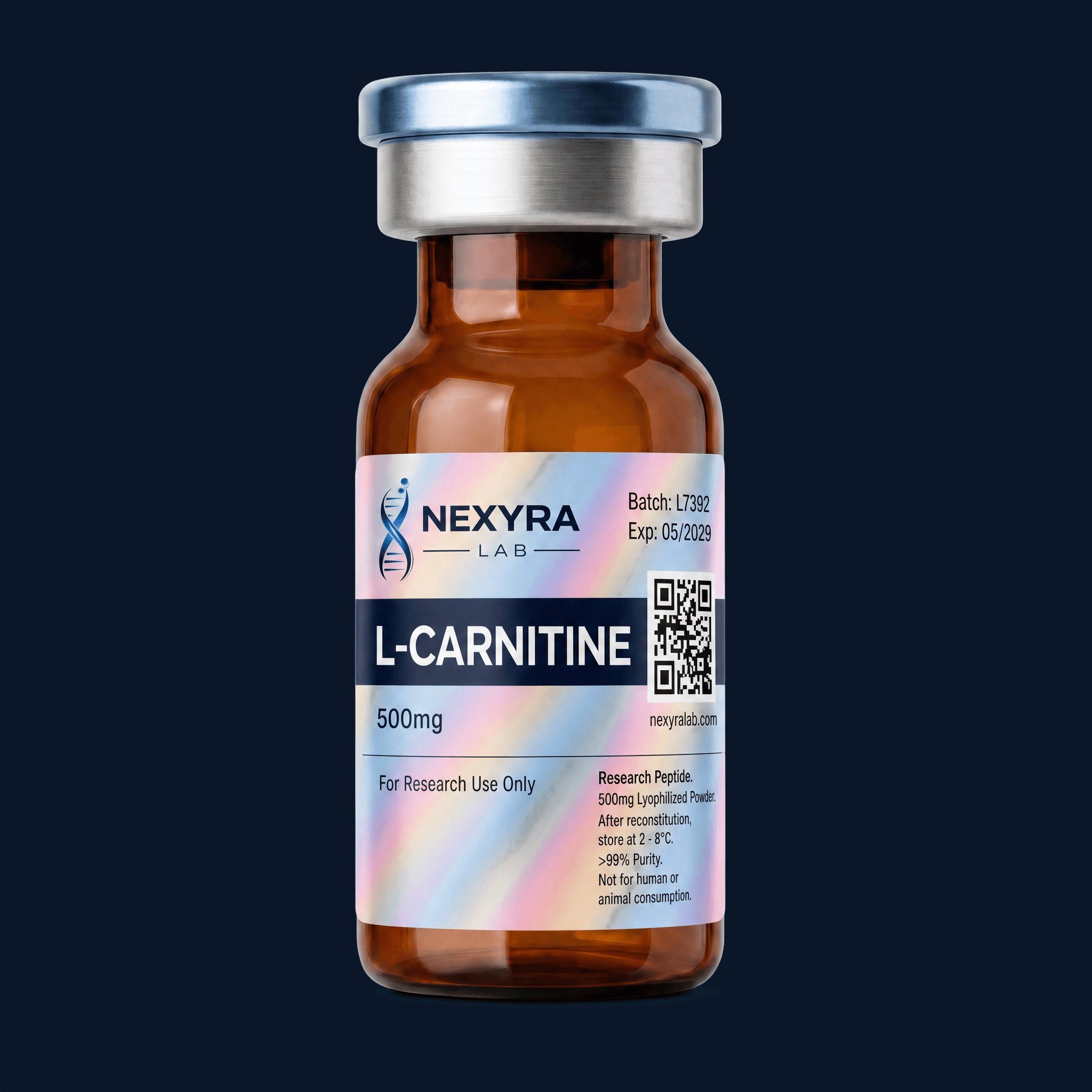 L-Carnitine 500mg — Nexyra Lab research vial